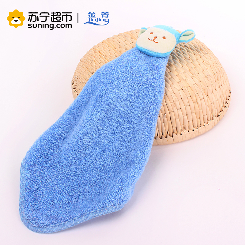 金菁挂钩巾卡通玩偶擦手巾儿童柔软吸水方巾 30*30cm 随机1