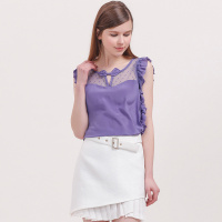 甜美可爱淑女蕾丝镂空上衣