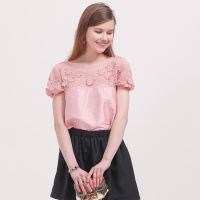 清新甜美桑蚕丝双宫绣花小花朵上衣