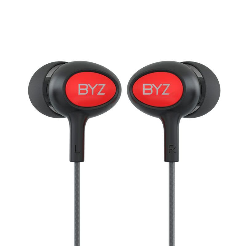 BYZ SE383重低音电脑苹果手机通用有线控入耳式运动耳塞式带麦耳机 黑色图片