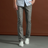 花花公子夏季新款中腰直筒修身中青年男士商务休闲长裤裤子821