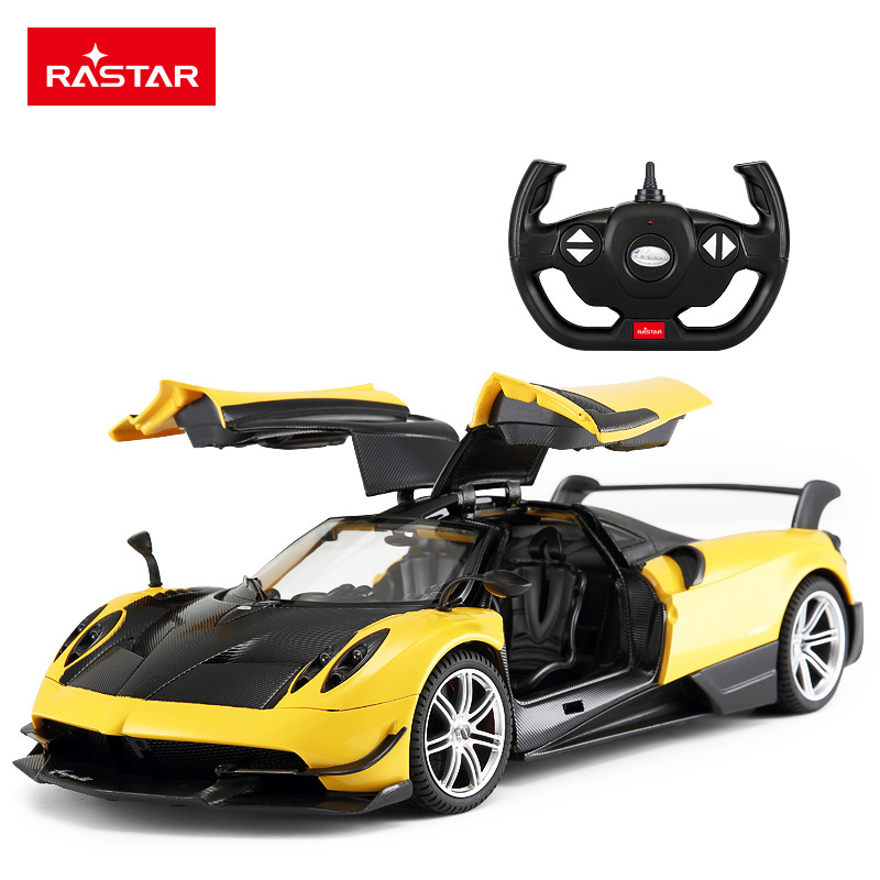 星辉(rastar)帕加尼1:14充电动遥控汽车儿童玩具开门桥车车模75460黄色