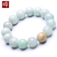 印象眸 水润翡翠圆珠手链A货翡翠佛珠手串