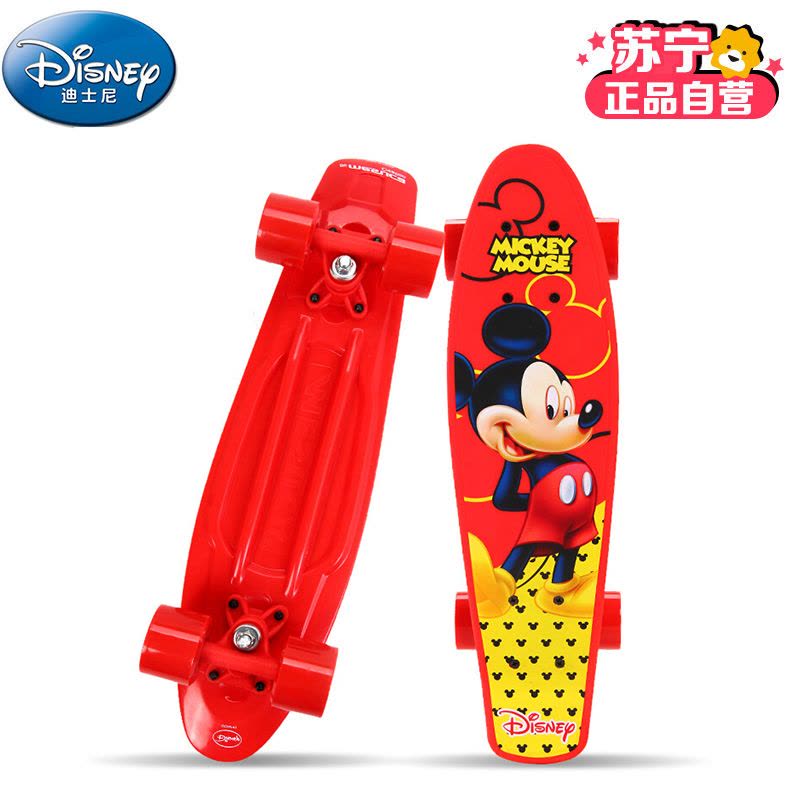 DISNEY/迪士尼米奇鱼形滑板初学者代步单翘板 蜘蛛侠四轮枫木公路滑板图片
