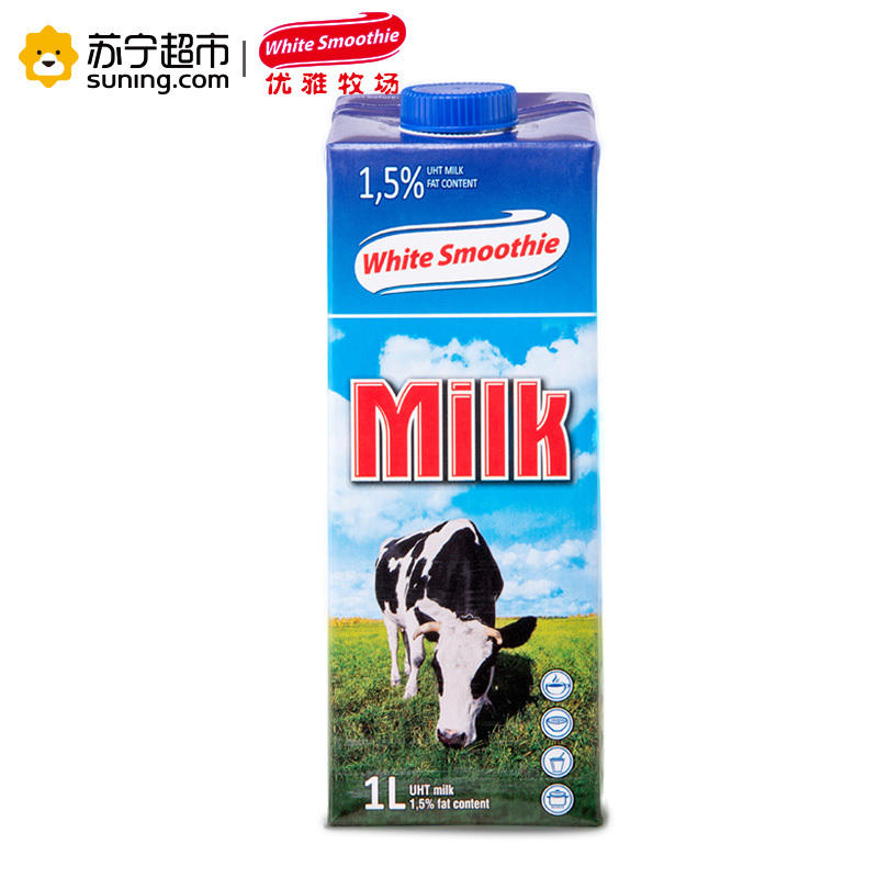 优雅牧场 低脂牛奶1L*12盒整箱 波兰进口
