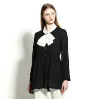 优雅淑女中长款蝴蝶结连衣裙