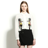 文艺印花休闲桑蚕丝衬衫