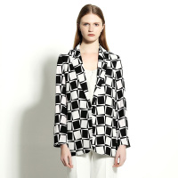 都市时尚格子印花西装