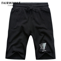 马克华菲休闲短裤男运动裤五分裤旗舰店官方店2017夏季新款刺绣潮