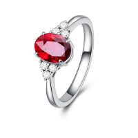 梦·梵雅 50分天然红宝石戒指18K金镶嵌南非钻石 带证书求婚结婚戒指