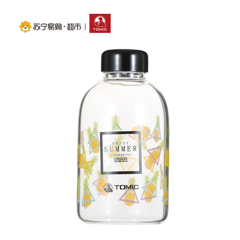 特美刻送布袋时尚玻璃杯580ml菠萝水杯杯子茶杯