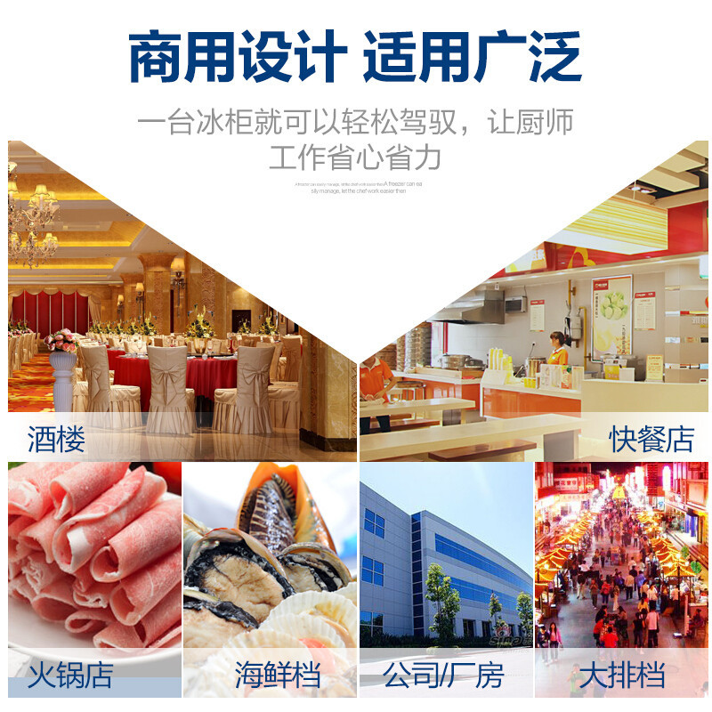 德玛仕(DEMASHI) 商用冰柜 立式冰箱 冷藏展示柜 商用冷柜 四门上玻璃展示柜(上冷藏下冷冻)