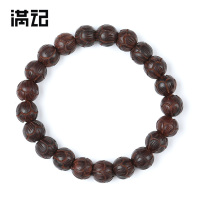 满记正品 天然小叶紫檀莲花手链印度老料优质 纯手工雕刻