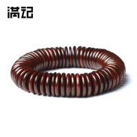 满记正品 好运连连天然小叶紫檀片珠手链老料优质 直径15mm