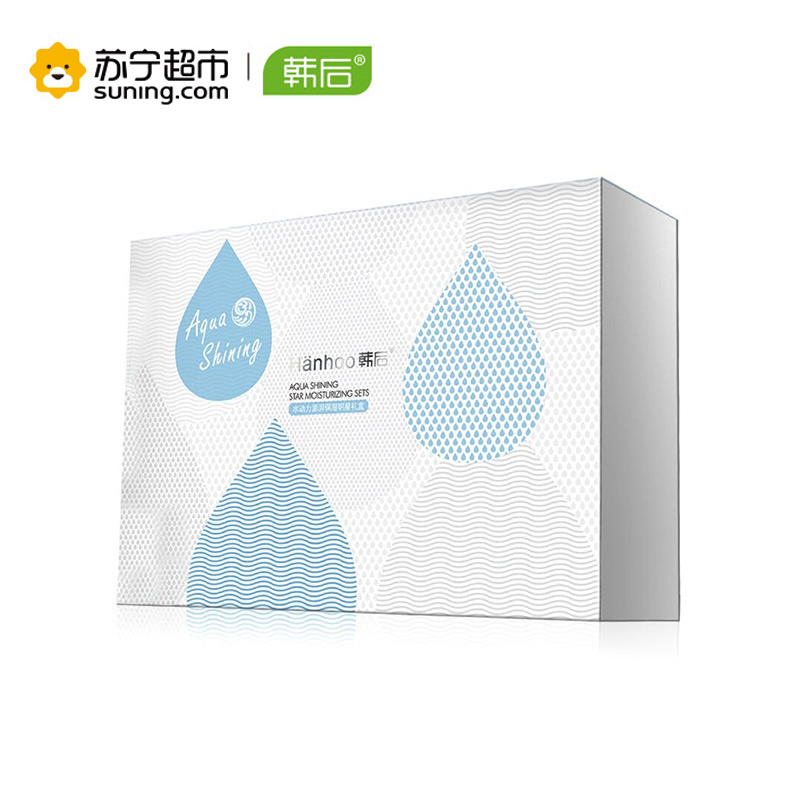 韩后(Hanhoo)水动力澎湃保湿精灵礼盒洁面100g+水120ml+乳100ml+霜50g+精华液15ml滋润营养