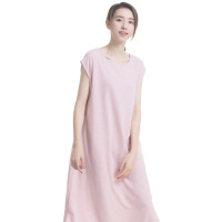 顶瓜瓜顶瓜瓜睡裙女夏 棉质圆领短袖印花可爱性感连衣裙家居服粉色