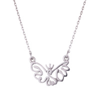 VIVA 比瓦 Mariposas de Piccaso 毕加索蝶舞系列18K镀白金银色抽象蝶型项链、手链双用款 银色