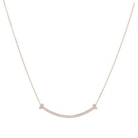 VIVA 比瓦 卡斯蒂亚系列 Smile 微笑 18K镀金镶钻简约 锁骨链 玫瑰金色FE1300623000