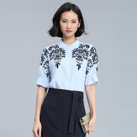 梵希蔓时尚百搭刺绣女上衣92136LS