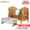 小硕士(SAORS)桦木婴儿床可加长 可变少年床 带储物 可摇SK-6701 茶色