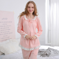 芬腾月子服纯棉长袖睡衣女喂奶哺乳衣春秋外出产后全棉家居服套装