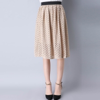 丝柏舍2017夏季新款女式时尚百搭纯色显瘦中长款半身裙子S71E0029