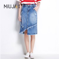 女款中腰不规则设计半身裙