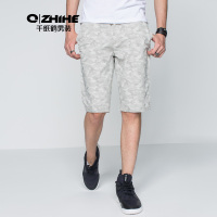 千纸鹤休闲短裤男 夏季青年五分裤中裤韩版5分迷彩沙滩裤子9823
