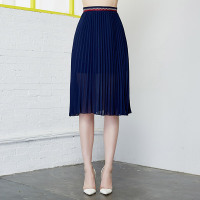 海贝 复古高腰撞色中裙 E6R05A307