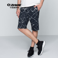 千纸鹤男士短裤夏季青年薄款五分裤印花弹力松紧带潮流裤子9822