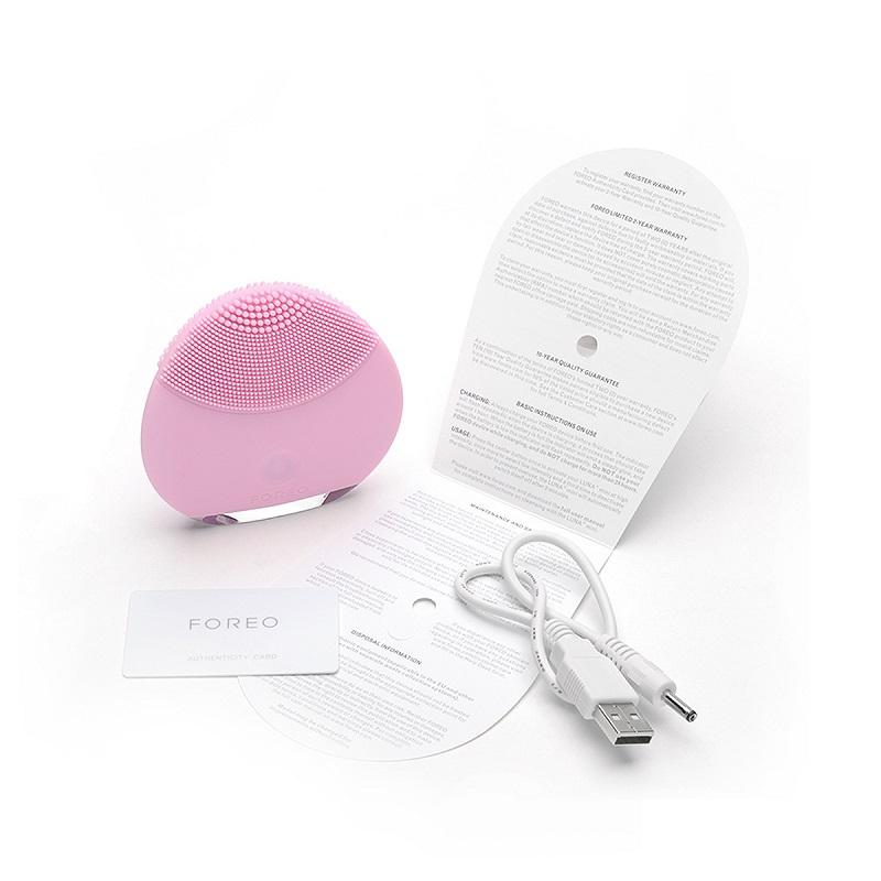 斐珞尔(FOREO) 美容器 LUNA mini 露娜 硅胶电动充电式 声波震动 深层清洁毛孔美容 洁面仪粉红色