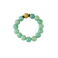 梦·梵雅 天然缅甸a货翡翠手链精美浅绿手串搭配黄翡珠子手链珠链男女款约14mm