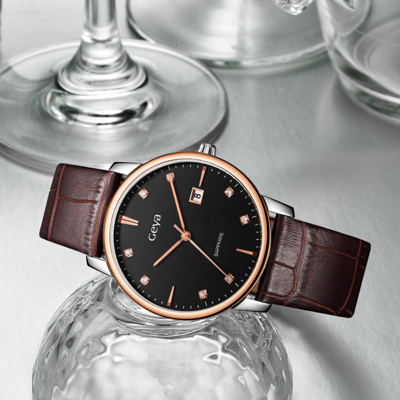 geya格雅情侣手表一对韩版石英表真皮表带男表时尚潮流手表g06205
