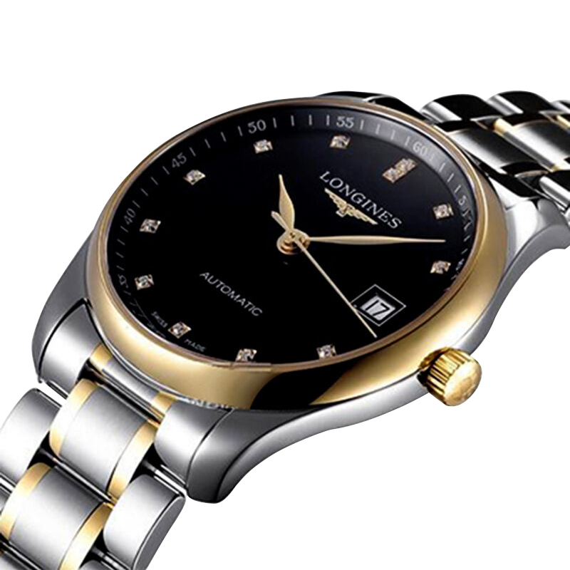 浪琴 名匠 镶钻18k金 背透 机械女手表 l2.128.5.57.