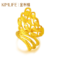 金利福 黄金戒指凤尾活口女戒指女款足金戒指 可调节大小 佩戴舒适 美观大方 F00162