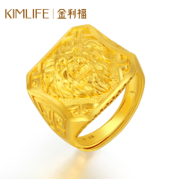 金利福珠宝 黄金戒指999足金戒指男款 活口狮威戒指 F001644