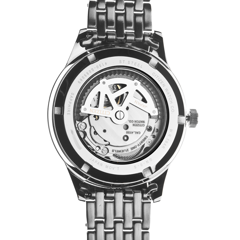 西铁城(CITIZEN)手表自动机械白盘不锈钢男士NP4070-53AB