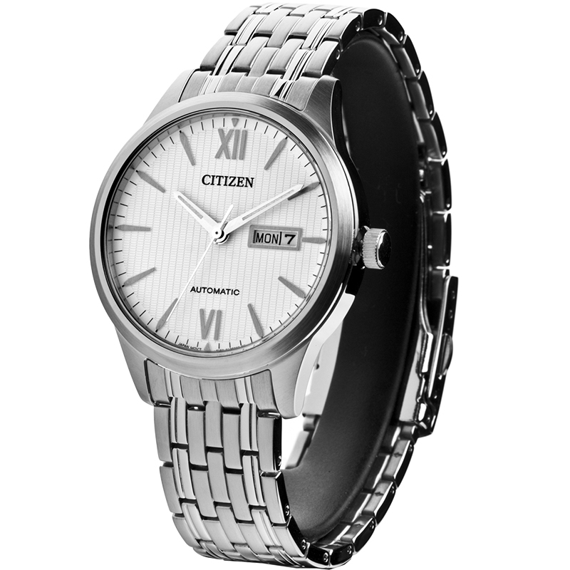西铁城(CITIZEN)手表自动机械白盘不锈钢男士NP4070-53AB