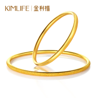 金利福珠宝 黄金手镯999足金女士闪砂光圈手镯 可搭配 F001313