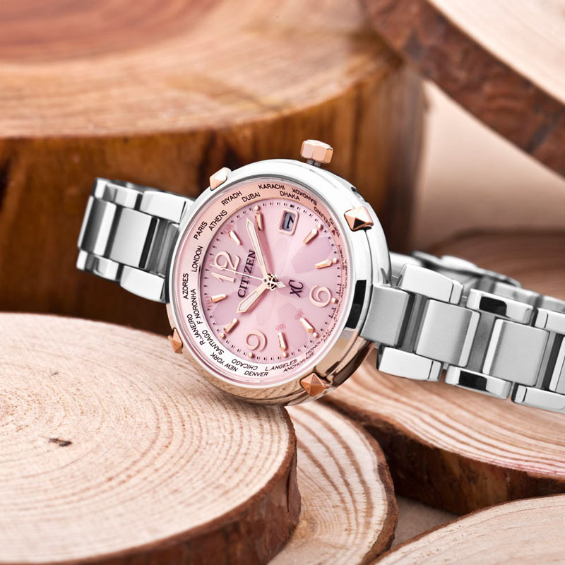 西铁城(CITIZEN)手表 光动能电波薄款钛合金优雅女表EC1044-55W