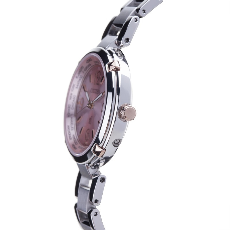 西铁城(CITIZEN)手表 光动能电波薄款钛合金优雅女表EC1044-55W