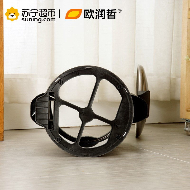 欧润哲(ORANGE) 5升缓降静音不锈钢垃圾桶 圆形脚踏废纸筒办公室酒店家用收纳筒厨房卫生间翻盖清洁桶100709
