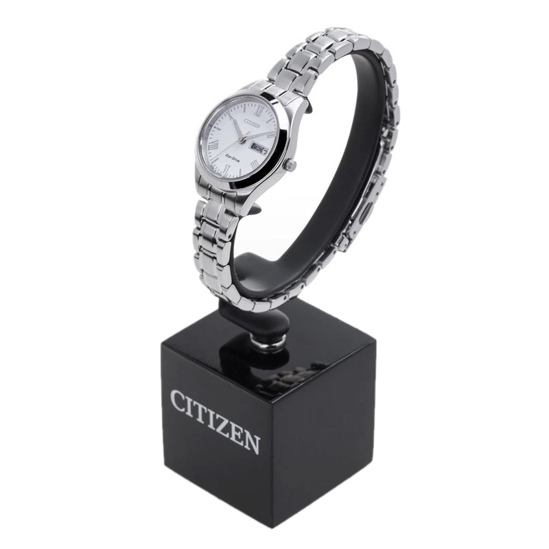 西铁城(CITIZEN)手表 光动能不锈钢情侣表女表EW3191-51AB