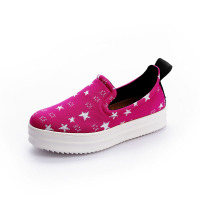 2017秋尚新女款韩版雪花低帮松糕乐福鞋厚底涂鸦休闲鞋LBY3033-2
