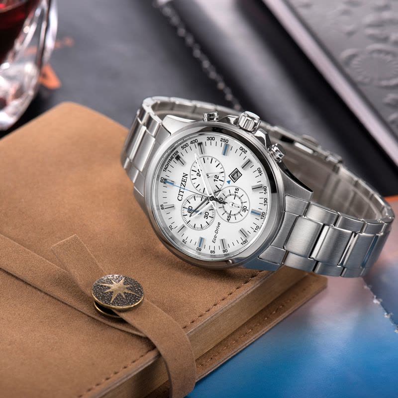 西铁城(CITIZEN)手表 光动能不锈钢表带男士手表AT2310-57A图片