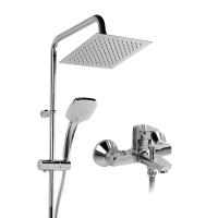 美标卫浴雨淋月韵9A03简方挂墙式浴缸龙头T511花洒套装