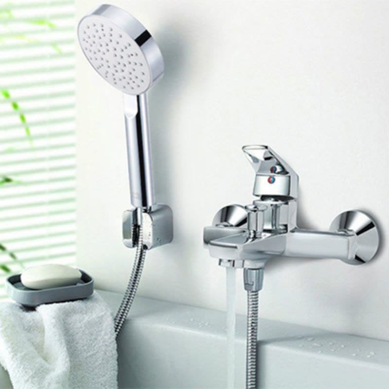 美标卫浴简方挂墙式浴缸龙头CF-T511全铜本体花洒淋浴喷头图片