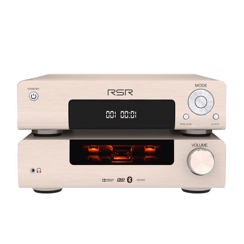 RSR DM908 家用迷你音响 蓝牙桌面音箱 DVD/CD播放机 胆机hifi组合音响 发烧级电子管图片