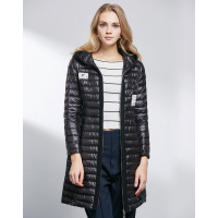 AIMISS/爱美斯秋冬修身显瘦长袖立领女士轻薄羽绒服女中长款薄款A165013