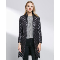 AIMISS/爱美斯秋冬欧洲站时尚修身立领白鸭绒轻薄羽绒服中长款女A165026